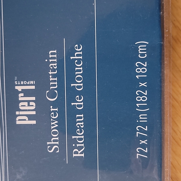 Pier 1 Shower Curtain and 12 Shower Hooks - Picture 4 of 9